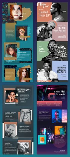 Creative Website Design Inspiration, Newsletter Design Layout, Web Design Layout, Design De Configuration, Webpage Layout, Diy Website Design, Newsletter Layout, Technology Website, Brochure Design Layout