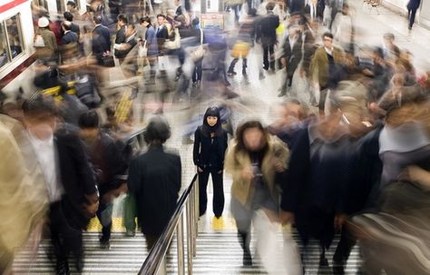 "Take some time to observe. Do not be so concerned about the date and time." - Julia Silluet Paintings, Crowd Images, Corinthians Bible, Alone In A Crowd, Long Exposure Photography, Large Crowd, Motion Blur, Long Exposure, Photography Projects