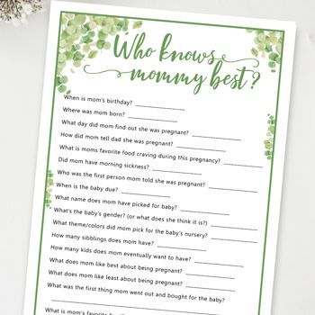 Who Knows Mommy Best Free Printable, How Well Do You Know The Mommy To Be, Who Knows Mommy Best Baby Shower Game, Top Baby Shower Games, Baby Shower Questions, Who Knows Mommy Best Game, Animal Baby Shower Games, Virtual Baby Shower Games, Baby Shower Advice Cards