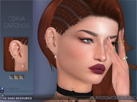 Ear Piercings Sims 4 Cc, Sims 4 Ear Piercings, Sims 4 Cc Ear Piercings, Multiple Ear Piercings Sims 4 Cc, The Sims Resource Jewelry, Sims 4 Cc Big Hoop Earrings, Sims 4 Big Earrings Cc, Diana Earrings, Conch Ear Piercing