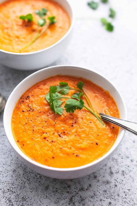 Savory Carrots, Brown Sugar Roasted Carrots, Immunity Soup, Cilantro Soup, Healthy Soup Recipe, Carrot And Coriander Soup, Coriander Soup, Creamy Carrot Soup, Carrot Soup Recipes