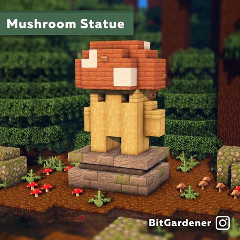 BitGardener on Instagram: “Hello again everyone! Here are some simple statues I made that you can pretty easily build in your survival worlds. The block palette of…” Cute Minecraft Town Builds, Cottagecore Mushroom Minecraft Builds, Minecraft Allay Sanctuary, Minecraft Custom Flowers, Ideas For Minecraft Worlds, Minecraft Architecture Ideas, Minecraft Sniffer Enclosure Ideas, Minecraft Building Ideas Blueprints, Fall Minecraft Builds