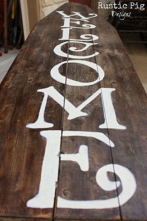 Hometalk :: A Vintage Ironing Board Turned Welcome Sign Toll Painting, Antique Ironing Boards, Wood Ironing Boards, Vintage Ironing Boards, Old Ironing Boards, Wooden Ironing Board, Ironing Boards, Board Signs, Different Ideas