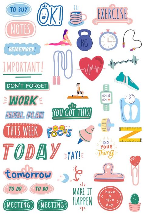 Planner Sticker Ideas, Daily Planner Stickers, Ipad Inspo, List Stickers, Follow For Follow, Planner Icons, Procreate Ipad Art, Cute Laptop Stickers, Goodnotes Stickers