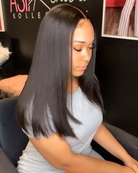 Fashion | Style | Clothing on Instagram: “What's your Eye Color ? 🕶💚 . Via @dzzyzzle . .  #fashion #hair #beauty #styles #dress #celvixline #purse #shoes #style #beautiful #jewelry…” Versitle Sew In Weave Hairstyles, 16 Inch Sew In Weave Straight, Closure Sew In Straight Hair, 16 Inch Sew In, Straight Sew In With Closure, 18inch Sew In Weave, 2x6 Closure Sew In, Baddie Braid Hairstyles, Closure Sew In