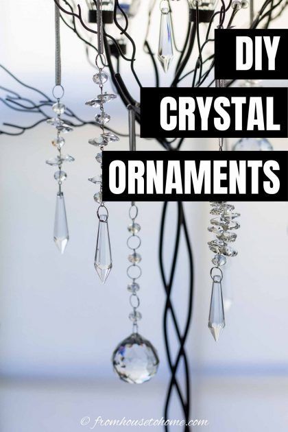 Crystal Ornaments Diy, Diy Icicle Ornaments, Christmas Tree Goals, Diy Christmas Tree Decorations, Crystal Christmas Ornaments, Glam Christmas Decor, Crystal Diy, Handmade Chandelier, Crystal Christmas Tree