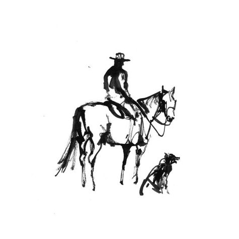 Western Sillhoutes, Wild West Tattoos For Men, Skeleton Cowboy Riding Horse Tattoo, Cowboy And Horse Drawing, Ranchero Tattoo, Roping Tattoo, Cowboy Dog Tattoo, Ranch Tattoos, Tattoo Ideas Cowboy