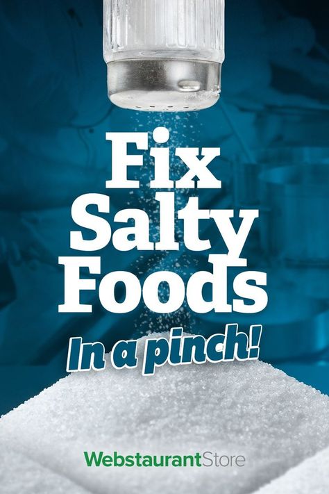 Salt shaker with blog title "Fix Salty Foods In a Pinch!" Salty Food, Fresh Spices, Salty Foods, Fizzy Drink, Taco Meat, Appetizer Salads, Science Fiction Tv, Seasoning Mixes, Cooking Techniques