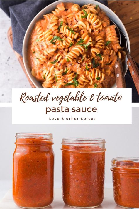 Zucchini Pasta Sauce, Pasta Sauce Recipes Tomato, Easy Roasted Vegetables, Roasted Tomato Pasta, Red Sauce Recipe, Roasted Vegetable Pasta, Easy Pasta Sauce, Pastas Recipes, Red Sauce Pasta