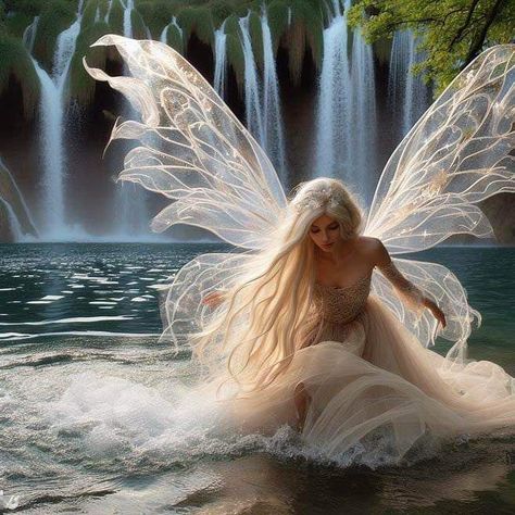 Fae Aesthetic Pfp, Pixie Aesthetic Fairy, Air Fairy, Fairies Aesthetic, Fairy Photography, Faery Art, Water Fairy, Fairies Photos, White Fairy