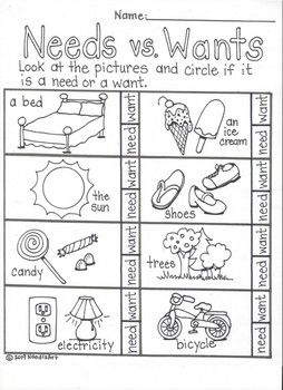 NEEDS AND WANTS ACTIVITY - Google Search Needs Vs Wants Kindergarten, Wants Vs Needs Activities, Needs Vs Wants Activity, Kindergarten Wants And Needs, Wants And Needs Activities, Needs And Wants Worksheet, Vocational Activities, Needs Vs Wants, English Corner