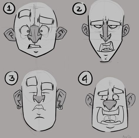 Ears Drawing Cartoon, Cartoon Ears Drawing, Cartoon Facial Features, Scared Body Poses, Cartoon Nose Reference, Face Features Drawing, Noses Reference Drawing, Character Shape Design, Drawing Facial Features