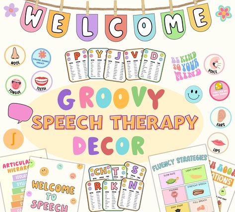 Language Classroom Decor, Speech Classroom Decor, Speech Therapy Classroom, Slp Classroom, Speech Room Decor, Speech Therapy Activities Elementary, Therapy Classroom, Speech Classroom, Speech Therapy Posters