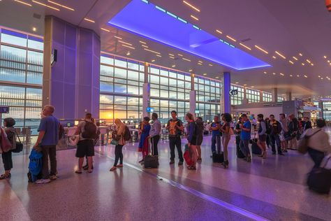 George Bush Intercontinental Airport- United Terminal C North Concourse Airport Office, George Bush Intercontinental Airport, Airport Terminal, George Bush, State Of Texas, Lighting Design, Houston, Texas, The Unit