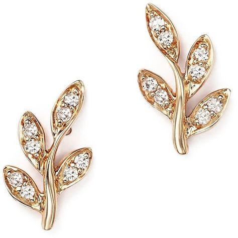 Diamond Leaf Stud Earrings in 14K Rose Gold, .10 ct. t.w. (€435) ❤ liked on Polyvore featuring jewelry, earrings, 14k rose gold jewelry, polka dot earrings, 14 karat gold stud earrings, rose gold diamond earrings and rose gold jewelry Mens Diamond Stud Earrings, 14k Rose Gold Jewelry, Gold Ear Jacket, Clean Gold Jewelry, Rose Gold Earrings Studs, Mens Gold Jewelry, Gold Leaf Earrings, Earrings Rose Gold, Rose Gold Studs