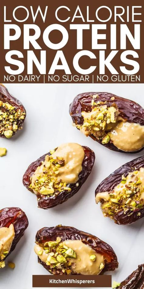 Easy & Healthy Protein Snacks - No Bake, Vegan - Kitchen Whisperers Low Cal Vegan Snacks, Easy Healthy Snakes, Low Sugar High Protein Snacks, High Protein Night Time Snacks, No Sugar Lunch Ideas, Healthy No Sugar Snacks, Vegan High Protein Snacks, Healthy Snacks Dairy Free, Sugar Free Snacks Healthy