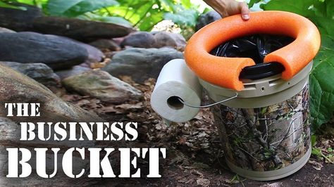 You can't carry a toilet around with you, but you CAN carry the business bucket around pretty easily. Here is how to make it. The Business Bucket is a pretty simple little DIY poop bucket to Diy Outdoor Toilet, Camping Gear Checklist, Camper Awnings, Outdoor Toilet, Camping Toilet, Popup Camper, Camping Tools, Emergency Supplies, Survival Life