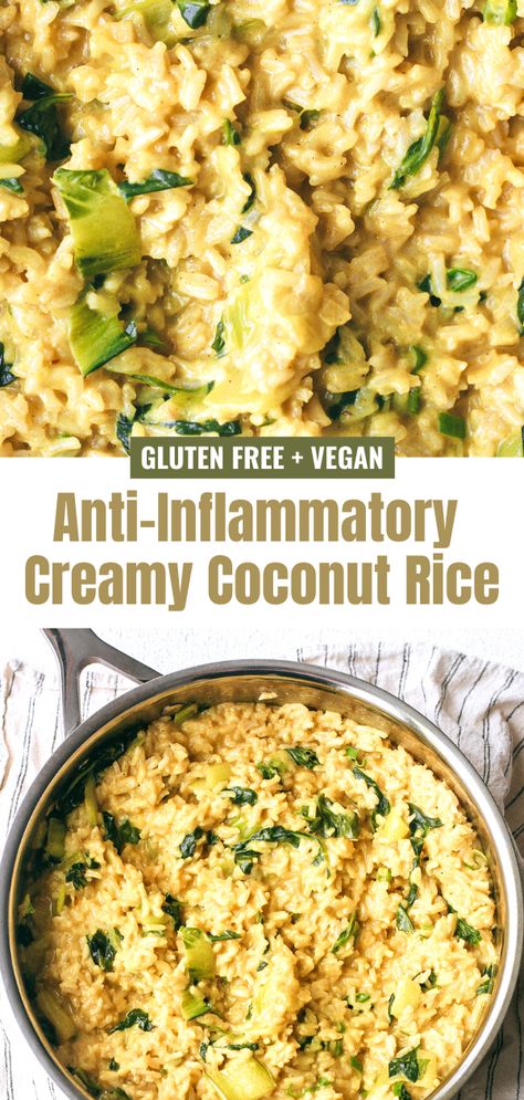 The creamiest coconut milk turmeric rice, made with warming anti-inflammatory spices and healthy fats! My new favorite side dish to pair with weeknight dinners Turmeric Coconut Milk, Coconut Milk Cauliflower Rice, Coconut Milk Recipes Vegetarian, Coconut Milk And Rice Recipes, Recipes Coconut Milk, Rice Made With Coconut Milk, Coconut Rice With Vegetables, Coconut Milk Casserole Recipes, Coconut Ginger Rice Recipe