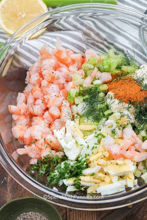 Salad For Sandwiches, Shrimp Salad Sandwich, Shrimp Salad Recipe, Salad Shrimp, Salad Cucumber, Sea Food Salad Recipes, Shrimp Salad Recipes, Cold Salad, Shrimp Recipes Easy