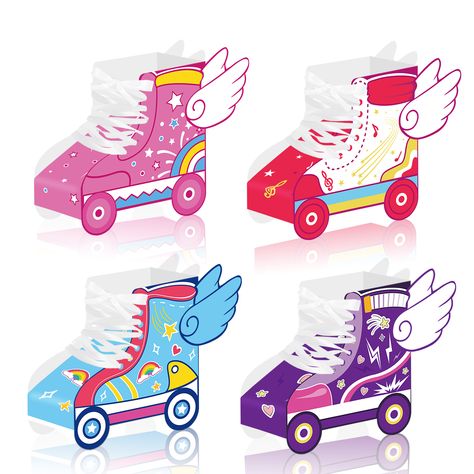 Children's Day Activities, Skate Party Favors, Roller Skate Birthday Party, Skate Birthday Party, Roller Skate Birthday, Skate Birthday, Roller Skating Party, Table Centerpiece Decorations, Skate Party