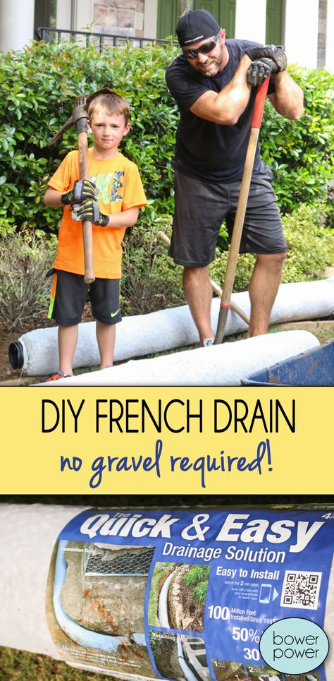 Diy French Drain, Yard Drainage Solutions, French Drain Diy, Yard Drain, French Drain Installation, Gutter Drainage, Backyard Drainage, Yard Drainage, French Drain