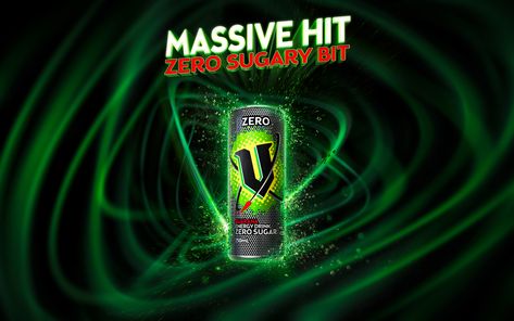 Electric Art | V Energy Drink on Behance V Energy Drink, Electric Art, Action Hero, Zero Energy, Energy Drink, New Energy, High Energy, Energy Drink Can, Energy Drinks