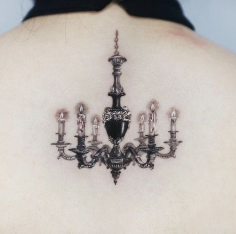 Baroque Tattoo, Chandelier Tattoo, Antique Tattoo, Medieval Tattoo, Chest Piece Tattoos, Delicate Tattoo, Gothic Tattoo, Tattoo Desings, Sternum Tattoo