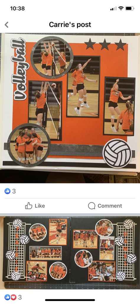 Senior Night Scrapbook Layouts, Volleyball Layouts Scrapbook Pages, Cheer Scrapbook Layouts, Volleyball Scrapbook Pages, Volleyball Scrapbook Ideas, Sports Scrapbook Ideas, Volleyball Scrapbook Layouts, Scrapbook Volleyball, Scrapbook 2024