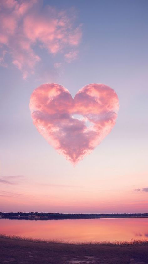 Heart shaped on sky outdoors sunset nature.  | premium image by rawpixel.com / Wan Pink Hearts Aesthetic, Cute Heart Wallpapers, Pink Sky Beach, Wallpaper Snapchat, Love Iphone Wallpaper, Snapchat Wallpaper, Feelings Board, Heart Sunset, Photo Ciel