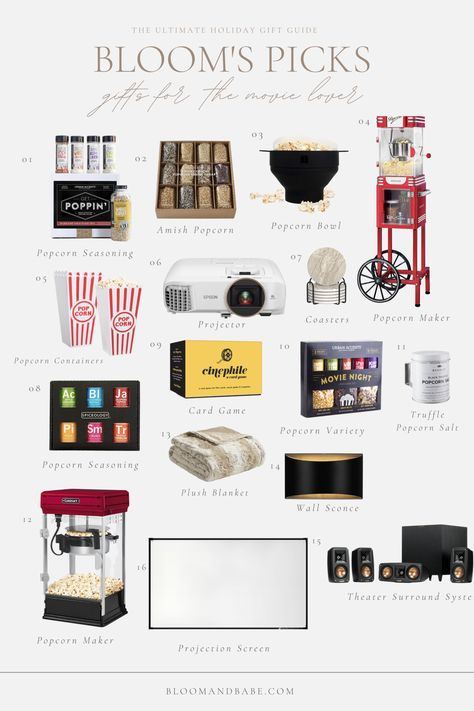 Movie Night Gift Ideas, Movie Lover Gift Ideas, Gifts For Movie Lovers, Movie Night Basket, Backyard Movie Theaters, Movie Night Gift Basket, Popcorn Containers, Luxury Birthday Gifts, Movie Night Popcorn