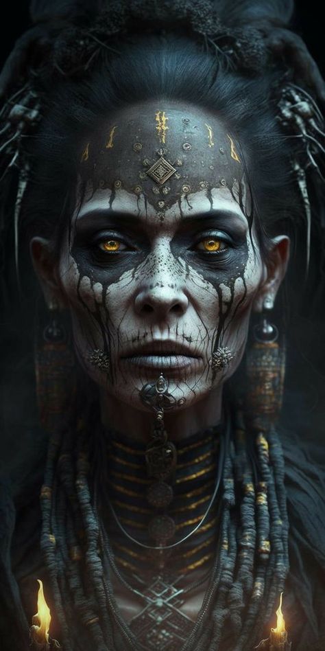 Witch Doctor, Dark Artwork, Characters Design, Beautiful Dark Art, Arte Fantasy, Character Portraits, Art Plastique, Dark Fantasy Art, Black Art