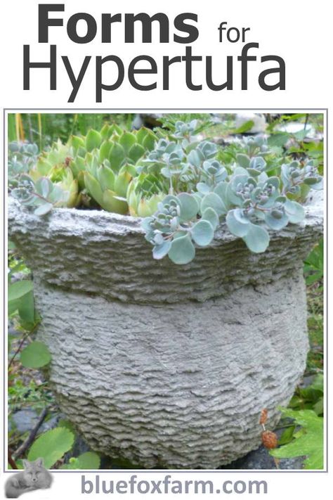 Papercrete Recipe, Hyper Tufa, Hypertufa Pots, Hypertufa Projects, Hypertufa Planters, Creative Planters, Cement Work, Concrete Containers, Zen Rock Garden