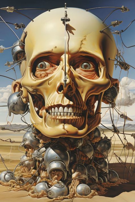 Skull artwork in the style of Salvador Dali Dali Skull, Salvador Dali Artwork, Dali Artwork, Fashion Design Inspiration Board, Salvador Dali Paintings, Salvador Dali Art, Dali Paintings, Dali Art, Skull Artwork