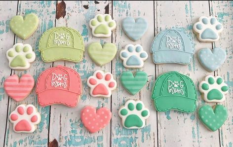 Mom Cookies, Animal Cookies, Cookie Stencils, Icing Cookies, Cutest Thing Ever, Cookie Designs, Royal Icing Cookies, Sugar Cookies Decorated, Dog Treats