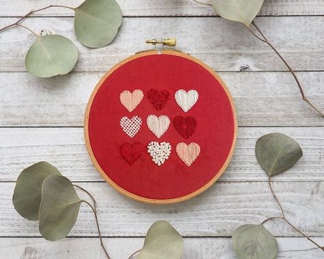 Valentine’s Day Embroidery, Heart Embroidery Patterns, Valentines Embroidery Patterns, Start Embroidery, Valentines Day Embroidery, Valentines Embroidery, Valentines Embroidery Designs, Valentine Embroidery, Hand Embroidery Patterns Free