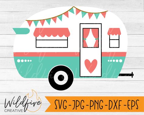 Christmas Caravan, Summer School Art, Vintage Camper Art, Camper Clipart, Camper Art, Crafts With Felt, Camper Svg, Gourds Birdhouse, Vintage Rv