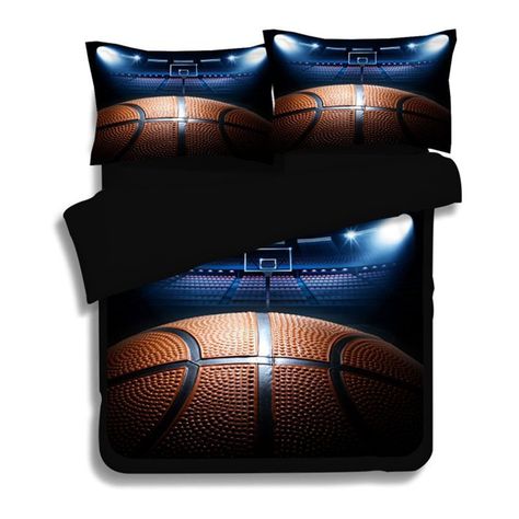 $49 Got This 3D Print Basketball Bedding Set #basketballbedding #sportsbedding #3dbedding Basketball Bedding, Luxury Bedspreads, Sports Bedding, Cama Queen Size, 3d Bedding Sets, 3d Bedding, Printed Bedding, Bed Comforter Sets, King Size Bedding Sets