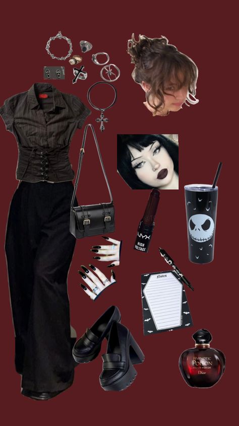 Corporate goth fit 2 Goth Academia, Gothic Academia, Goth Outfit Inspo, Cutesy Outfit, Goth Fits, Goth Outfit Ideas, Corporate Goth, Goth Subculture, Alt Outfits