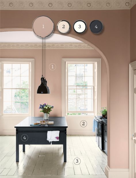 No-Fail Color Combos to Make Any Space a Work of Art - This Old House Dead Salmon, Free Home Decor, Blush Pink Bedroom, Aqua Walls, Cotswold Cottage, Sophisticated Interior, Peach Walls, Shaped Kitchen, Edwardian House