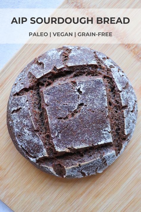 This rustic bread recipe that's 100% AIP compliant. Not only is it grain-free, gluten-free and paleo, but it's also nut-free, vegan and absolutely delicious with no gums/fillers. Aip Sides, Aip Breakfast, Autoimmune Recipes, Autoimmune Paleo Recipes, Aip Paleo Recipes, Medicine Tips, Gluten Free Sourdough, Paleo Bread, Aip Diet