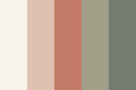 Sage Color Scheme, Terra Cotta Paint Color, Interior Color Palette, Sage Color Palette, Terracotta Color Palette, Color Terracota, Terracotta Color, Hex Color Palette, Sage Color