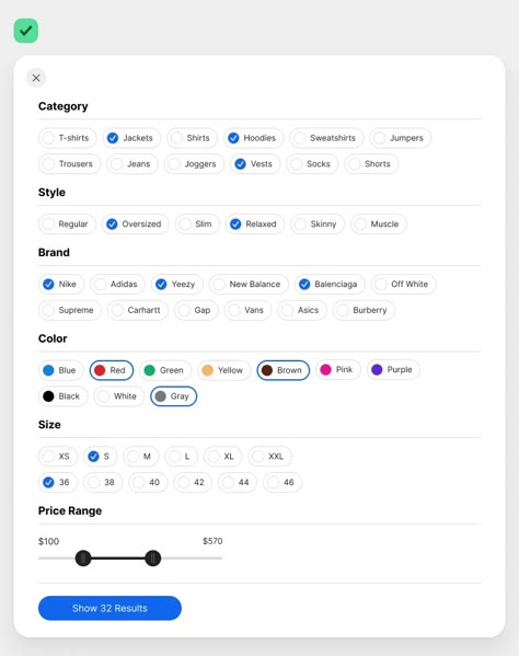 The Best Filter UI Design for Large-Scale Apps | by UX Movement | Sep, 2023 | Medium Filter Ux Design, Filter Ui Design Website, Filter Web Design, Filter Ui Design, Cms Design, Filter Ideas, Ux Kits, Ui Design Website, Ux Design Inspiration