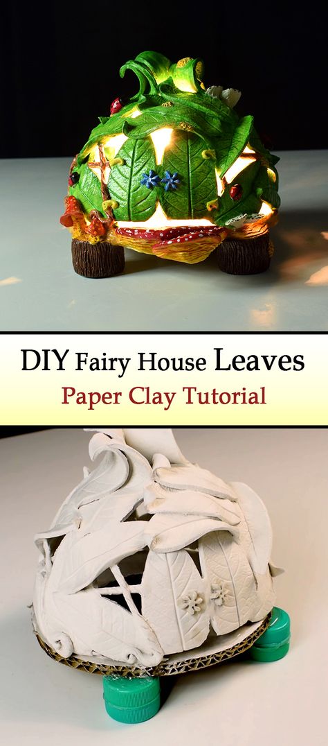 Air Dry Clay Diorama, Air Dry Clay Fairy Garden Accessories, Polymer Clay Fairies, Polymer Clay Diorama, Cute Polymer Clay Ideas Easy, Clay Fairy House Diy, Air Dry Clay Fairy House, Make Fairy House, Paper Clay Projects