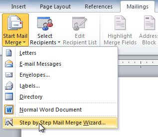 Selecting Step by Step Mail Merge Wizard Mail Merge, Word Document, Letter Form, Computer Skills, Letter E, Block Lettering, Microsoft Office, Step By Step Guide, Page Layout