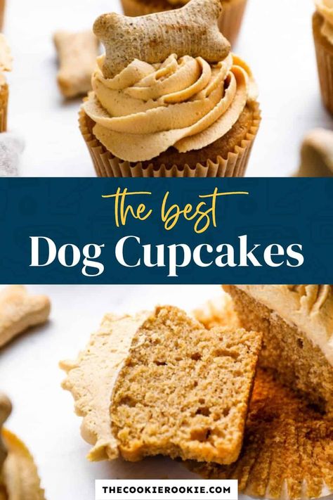 Dog Birthday Cupcakes Easy, Pup Cupcakes Homemade Dog, Dog Birthday Pupcake Recipe, Dog Treats Homemade Cupcakes, Dog Friendly Cupcakes Birthdays, Diy Dog Cupcakes Easy, Doggie Birthday Cupcakes, Birthday Cupcake For Dogs, Homemade Dog Cupcakes Easy