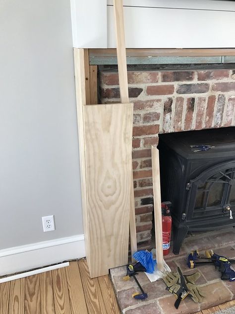 Fireplace Surround Diy, Fireplace Mantel Makeover, Fireplace Mantels Ideas, Diy Fireplace Mantle, Diy Fireplace Mantel, Diy Mantel, Fireplace Redo, Diy Fireplace Makeover, Fireplace Frame