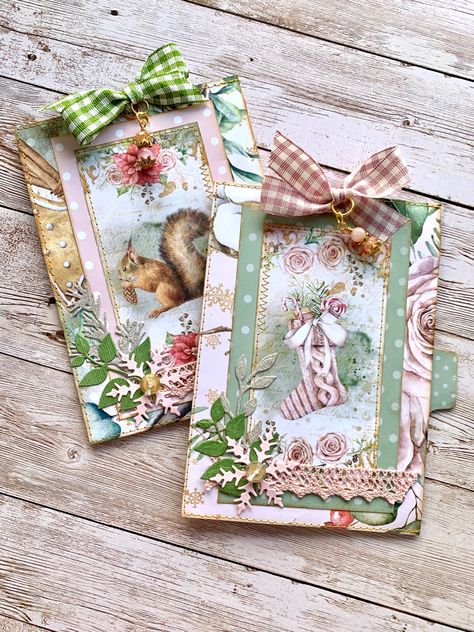 Christmas Embellishments Scrapbooking, Tags For Journals, Christmas Card Embellishments, Christmas Atc Cards, Christmas Tags Handmade Vintage Style, Taperlogy Ideas, Christmas Card Scrapbooking, Junk Journal Covers Ideas, Homemade Gift Cards