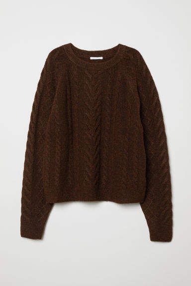 H&M - Cable-knit Sweater - Brown Vogue Knitting, Swaggy Outfits, Garter Stitch, Mode Inspiration, Dream Clothes, Knit Jumper, Granny Square, Knitting Pattern, Aesthetic Clothes