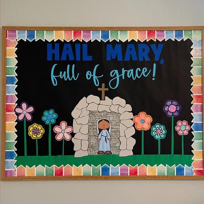 Have your classroom... - Adventures of a 4th Grade Classroom Catholic Bulletin Boards, Inspirational Bulletin Boards, Hail Holy Queen, Printable Flowers, May Crafts, Printable Flower, Bulletin Board Sets, 4th Grade Classroom, Month Of May