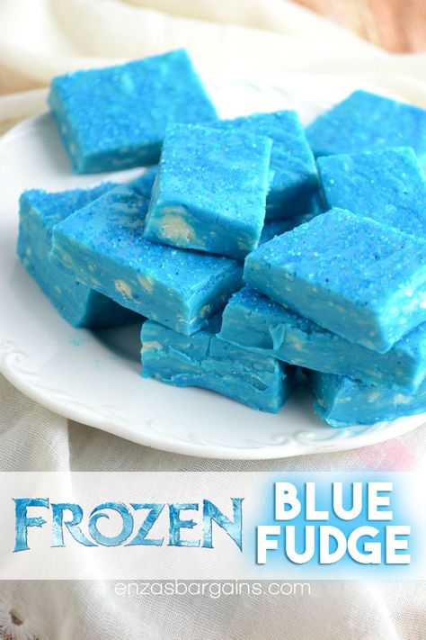 Blue Fudge, Christmas Flavors, Blue Foods, Frozen Bday Party, Disney Desserts, Frozen Themed Birthday Party, Blue Desserts, Frozen Theme Party, Frozen Themed